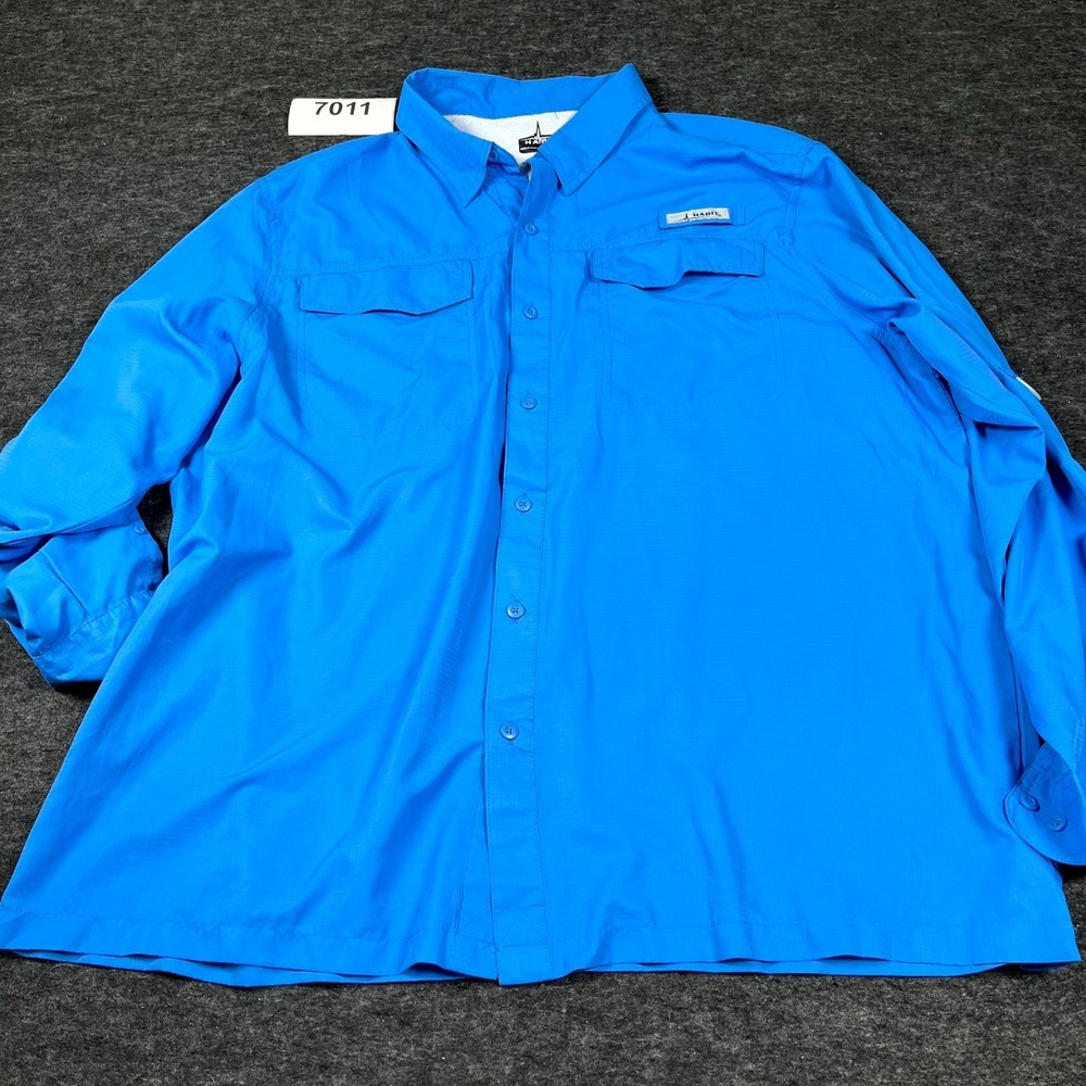 Habit Fishing Shirt Mens 2XL Blue Ripstop Ventilated Solar Factorโ Performance